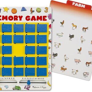 2 New Melissa & Doug Flip to Win Travel Memory Game - Wooden Game Board